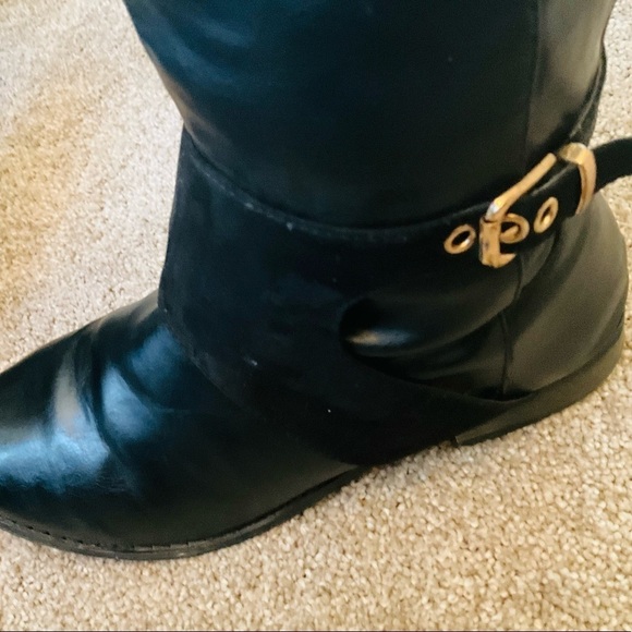 Black High Buttery Soft Leather Boots Side Zippers - Picture 5 of 8